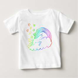 ユニコーン虹 ベビーTシャツ