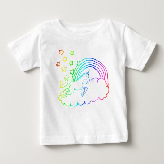 ユニコーン虹 ベビーTシャツ (正面)