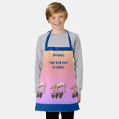 ユニコーン蝶の花かわいいパーソナライズされた エプロン (着用した状態)