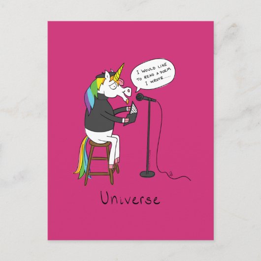 ユニコーン詩人かわいい漫画 ポストカード (正面)