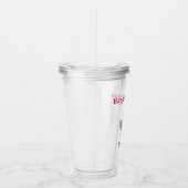 ユニコーン誕生日かわいいピンクの名前 アクリルタンブラー (右)