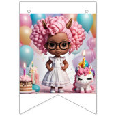 ユニコーン誕生日の女の子 バンティングフラッグ (第2の旗)