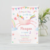 ユニコーン誕生日の招待マジカル誕生日パーティー 招待状 (スタンド正面)