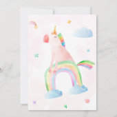 ユニコーン誕生日の招待マジカル誕生日パーティー 招待状 (裏面)