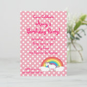 ユニコーン誕生日の招待 招待状 (スタンド正面)