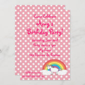 ユニコーン誕生日の招待 招待状 (正面/裏面)