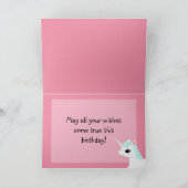 ユニコーン誕生日の願いカスタマイズ可能なカード カード (内部)