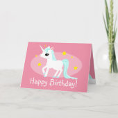ユニコーン誕生日の願いカスタマイズ可能なカード カード (正面)