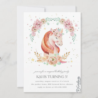 ユニコーン誕生日への招待5年 招待状