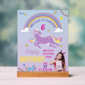 ユニコーン誕生日アクリルサイン – 名前をカスタムする&写真 アクリルサイン (ニュートラル)