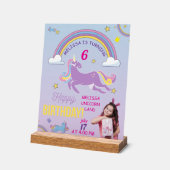 ユニコーン誕生日アクリルサイン – 名前をカスタムする&写真 アクリルサイン (傾斜)