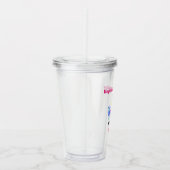 ユニコーン誕生日ガールかわいいレインボー追加の名前の年齢 アクリルタンブラー (右)