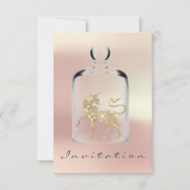 ユニコーン誕生日ガールズナイトアウトパーティーバラ金ゴールド 招待状