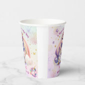 ユニコーン誕生日ガールパープル金ゴールドレインボー紙 紙コップ (右)