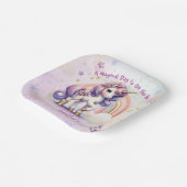 ユニコーン誕生日ガールパープル金ゴールド虹 ペーパープレート (傾斜あり)