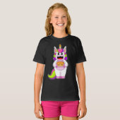 ユニコーン誕生日キャンドルケーキ Tシャツ (正面フル)