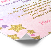 ユニコーン誕生日ゲストブックタイムカプセルピンクガール ポスター (角)