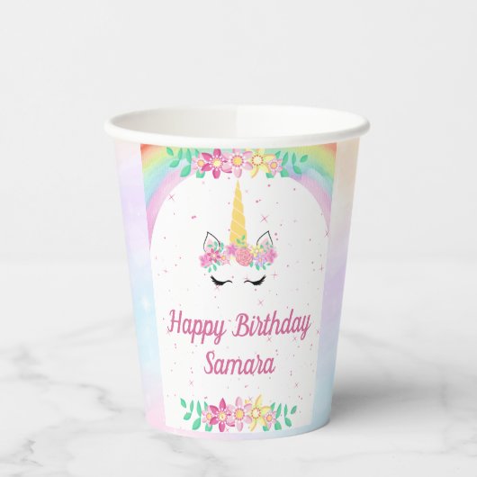 ユニコーン誕生日コレクションカップ 紙コップ (左)