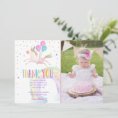 ユニコーン誕生日サンキューカードピンクマジカル サンキューカード (スタンド正面)