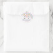 ユニコーン誕生日スターフェイスステッカー ラウンドシール (バッグ)