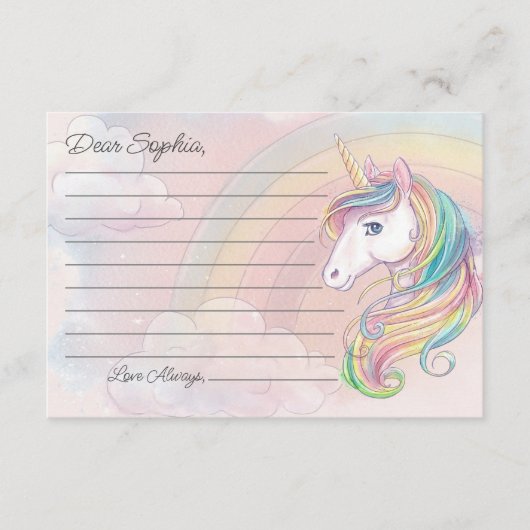 ユニコーン誕生日タイムカプセルカード エンクロージャーカード (正面)