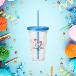 ユニコーン誕生日テーマ アクリルタンブラー