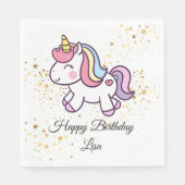 ユニコーン誕生日テーマ スタンダードランチョンナプキン (正面)