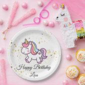 ユニコーン誕生日テーマ ペーパープレート (パーティー)