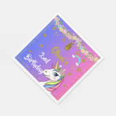 ユニコーン誕生日ナプキンス | レインボーユニコーンパーティー スタンダードランチョンナプキン (角)