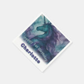 ユニコーン誕生日ナプキン – アルコールインクスタイル スタンダードカクテルナプキン (角)