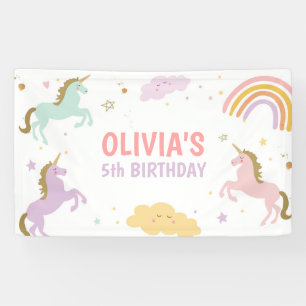 ユニコーン誕生日バックドロップバナーレインボーマジカル 横断幕