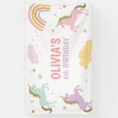 ユニコーン誕生日バックドロップバナーレインボーマジカル 横断幕 (縦)