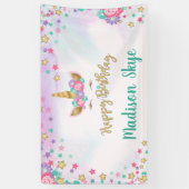 ユニコーン誕生日バナーマジカルガールパーティー 横断幕 (縦)