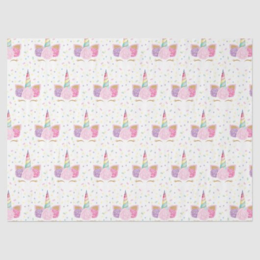 ユニコーン誕生日パターンティッシュペーパー 薄葉紙 (正面)