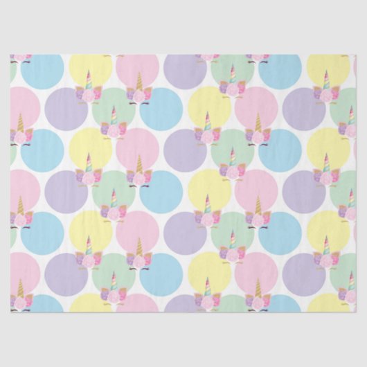 ユニコーン誕生日パターンティッシュペーパー 薄葉紙 (正面)