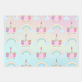 ユニコーン誕生日パターン ラッピングペーパーシート (正面3)