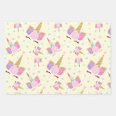 ユニコーン誕生日パターン ラッピングペーパーシート (正面)