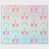 ユニコーン誕生日パターン ラッピングペーパー (フラット)