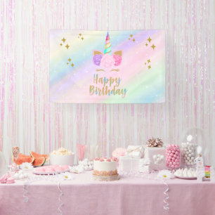 ユニコーン誕生日パーティバナー 横断幕