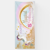 ユニコーン誕生日パーティバナー 横断幕 (縦)