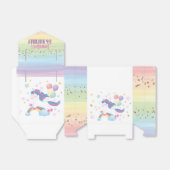 ユニコーン誕生日パーティパーソナライズされたー名 フェイバーボックス (折り畳みなし)