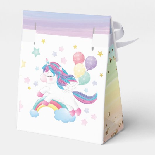 ユニコーン誕生日パーティパーソナライズされたー名 フェイバーボックス (裏面サイド)