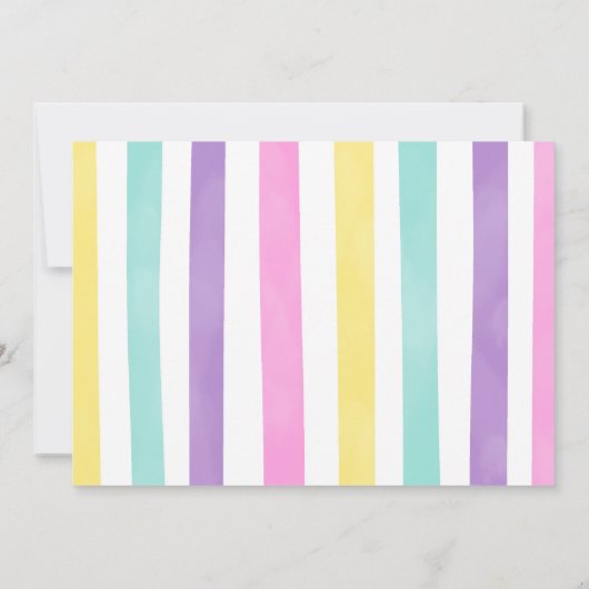 ユニコーン誕生日パーティフォト招待状 招待状 (裏面)