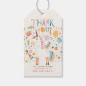 ユニコーン誕生日パーティーありがとう ギフトタグ (正面)