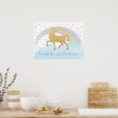 ユニコーン誕生日パーティーのポスター背景 ポスター (キッチン)