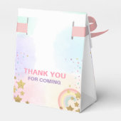 ユニコーン誕生日パーティーの好意ボックス魔法のピンク金ゴールド フェイバーボックス (裏面サイド)