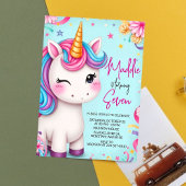 ユニコーン誕生日パーティーの招待テンプレート 招待状