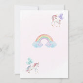 ユニコーン誕生日パーティーの招待状マジカルデー 招待状 (裏面)