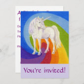 ユニコーン誕生日パーティーの招待状 招待状 (正面/裏面)