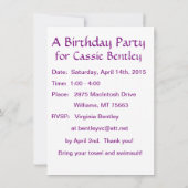 ユニコーン誕生日パーティーの招待状 招待状 (裏面)